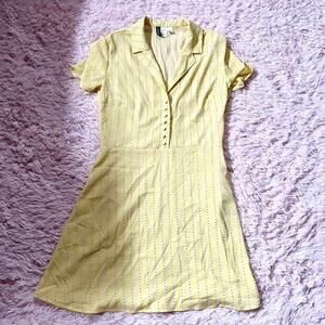 Divided Polka Dot Collared Vintage Inspired Pastel Fit Flare Retro Mini Dress